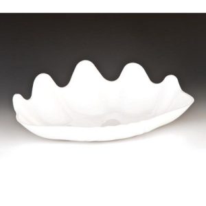 Zicco ZCP-300 Polikarbon İstiridye Teşhir Tabağı, 38x27x5 cm, Beyaz