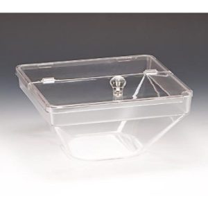 Zicco ZCP-611 Polikarbon Kapaklı Teşhir Kasesi, 22x22x11 cm, Şeffaf