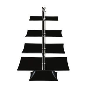 Zicco ZCP-633 Polikarbon Teşhir Standı, 4 Katlı, 50 cm, Siyah