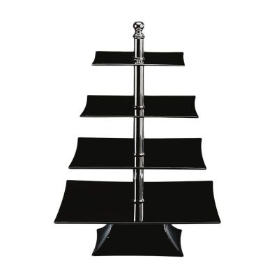Zicco ZCP-633 Polikarbon Teşhir Standı, 4 Katlı, 50 cm, Siyah