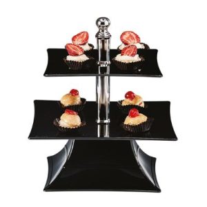 Zicco ZCP-630 Polikarbon Teşhir Standı, 2 Katlı, 24 cm, Siyah