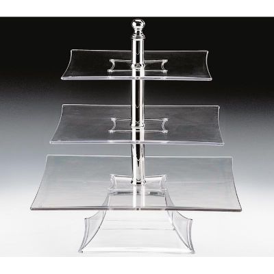 Zicco ZCP-638 Polikarbon Teşhir Standı, 3 Katlı, 44 cm, Şeffaf