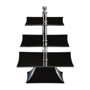 Zicco ZCP-632 Polikarbon Teşhir Standı, 3 Katlı, 39 cm, Siyah