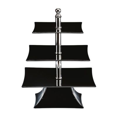 Zicco ZCP-632 Polikarbon Teşhir Standı, 3 Katlı, 39 cm, Siyah
