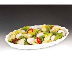 Zicco ZCP-296 Polikarbon Oval Teşhir Tabağı, 41.5x29.5x5.5 cm, Beyaz