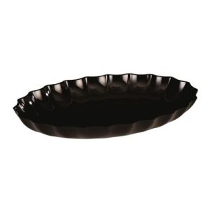 Zicco ZCP-296 Polikarbon Oval Teşhir Tabağı, 41.5x29.5x 5.5 cm, Siyah
