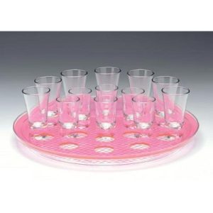 Zicco ZCP-312 Polikarbon Tepsili Shoot Servis Standı, 21'li, 34 cm, Pembe