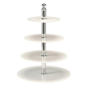 Zicco ZCP-712 Polikarbon 4 Katlı Teşhir Standı, 42 cm, Beyaz