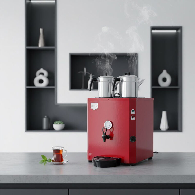 Remta DE10 Jumbo Çay Makinesi, 3 Demlikli, 40 L, Elektrikli, Kırmızı - Görsel 2
