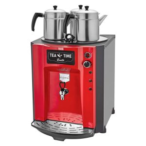 Remta DE10SP Premium Jumbo Şamandıralı Çay Makinesi, 3 Demlikli, 40 L, Elektrikli, Kırmızı