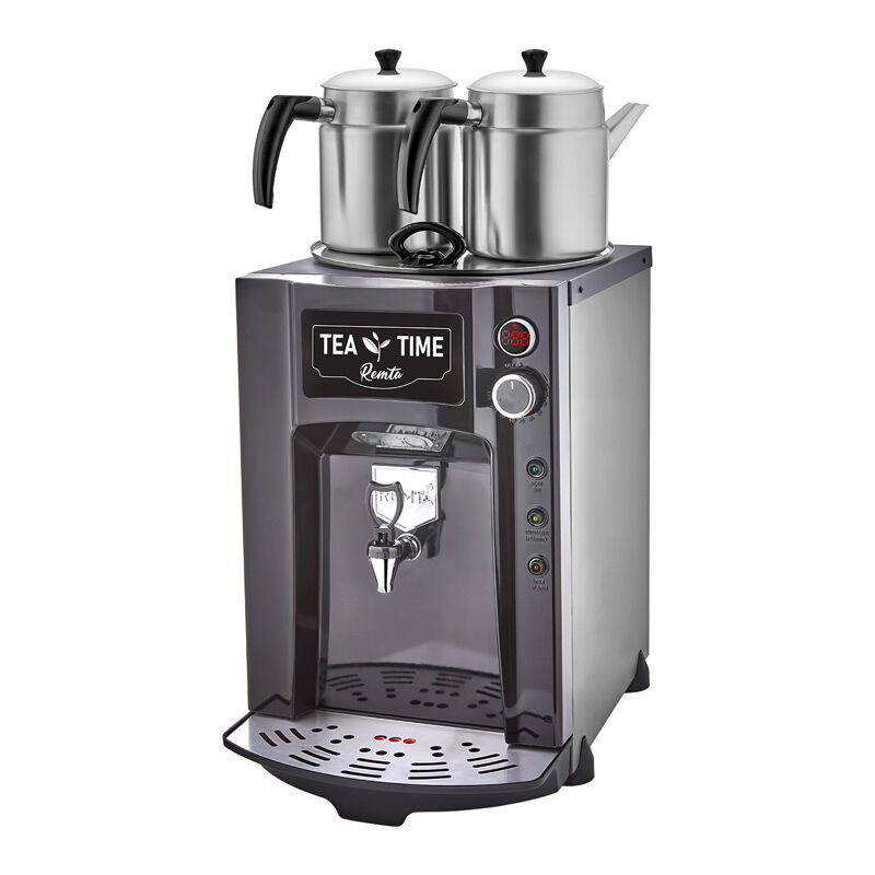 Remta DE12P Premium Jumbo Çay Makinesi, 2 Demlikli, 15 L, Elektrikli, Siyah