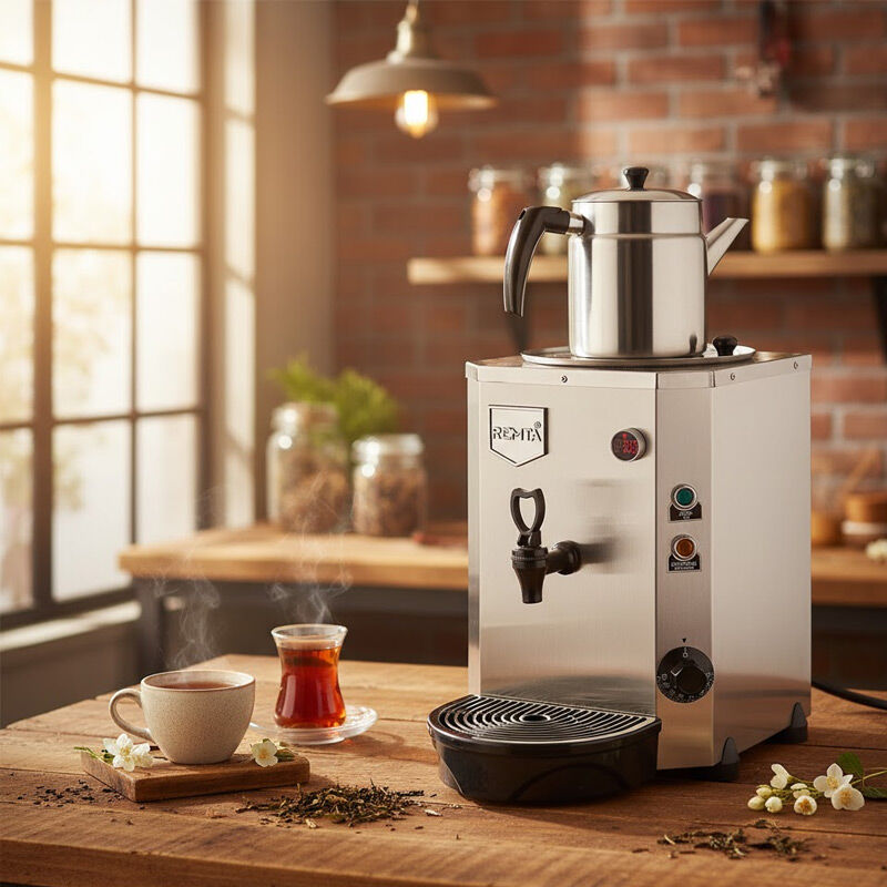Remta DE14 Jumbo Çay Makinesi, Tek Demlikli, 9 L, Elektrikli, Krom - Görsel 2