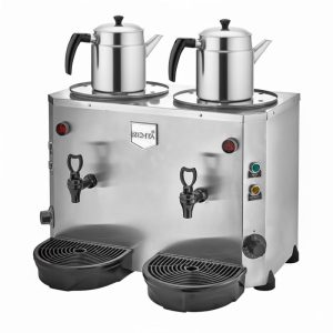 Remta DE15 Jumbo Çay Makinesi, 2 Demlikli, 9+9 L, Elektrikli, Gri