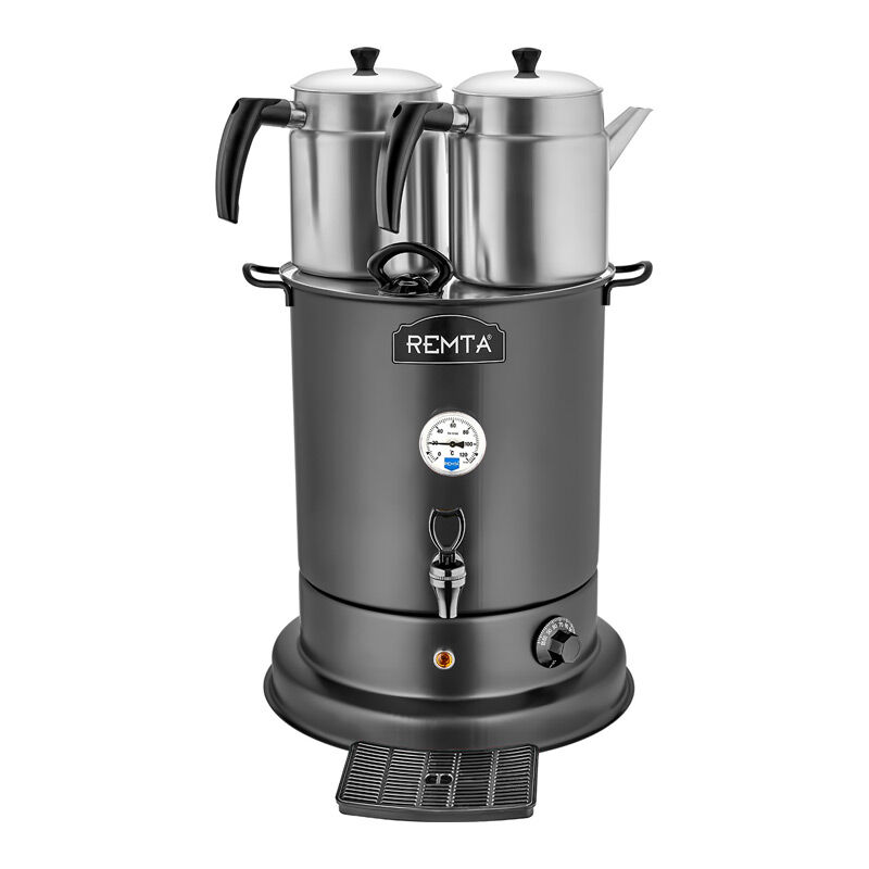 Remta EL10 Elite Çay Makinesi, 3 Demlikli, 28 L, Elektrikli, Siyah