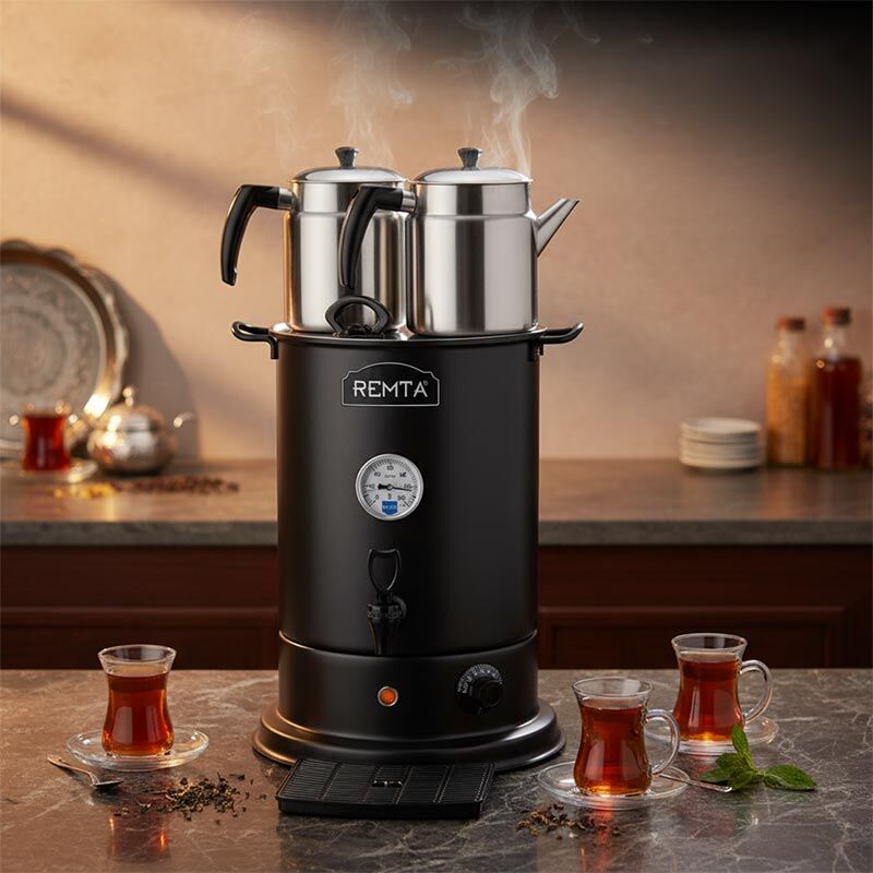 Remta EL11 Elite Çay Makinesi, 2 Demlikli, 20 L, Elektrikli, Siyah - Görsel 2