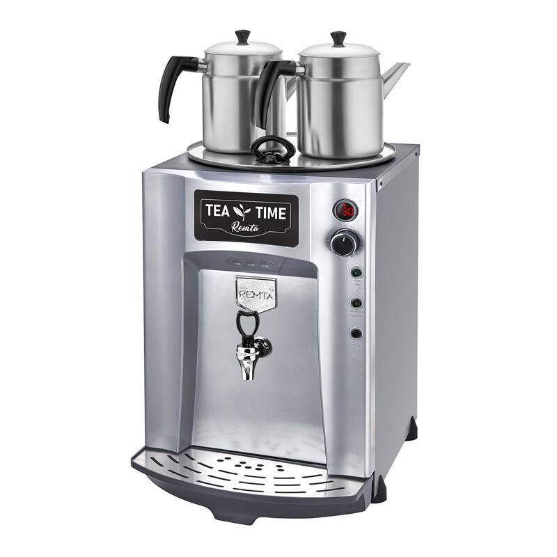 Remta DE11P Premium Jumbo Çay Makinesi, 2 Demlikli, 23 L, Gri