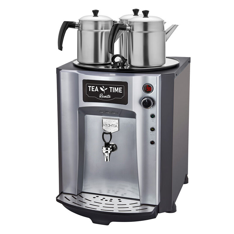 Remta DE10P Premium Jumbo Çay Makinesi, 3 Demlikli, 40 L, Elektrikli, Gri