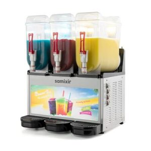 Samixir SLUSH36 Allure Triple Ice Slush Granita Milkshake ve Soğuk Meyve Suyu Dispenseri, 12+12+12 L, Inox