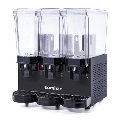 Samixir 60.SMMB Triple Klasik Fıskiyeli Karıştırıcılı ve Karıştırıcılı Soğuk İçecek Dispenseri, 20+20+20 L, Siyah - Görsel 2