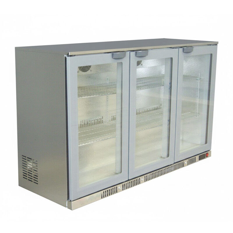 Senox SBC-350 Bar Arkası Şişe Soğutucu Dolap, 3 Kapılı, 338 L, Krom