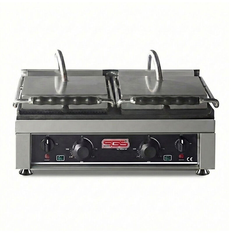 SGS 5530 DE/G Alt Düz Üst Tek Kapak Girintili Tost Makinesi, Çift Kapaklı, Elektrikli
