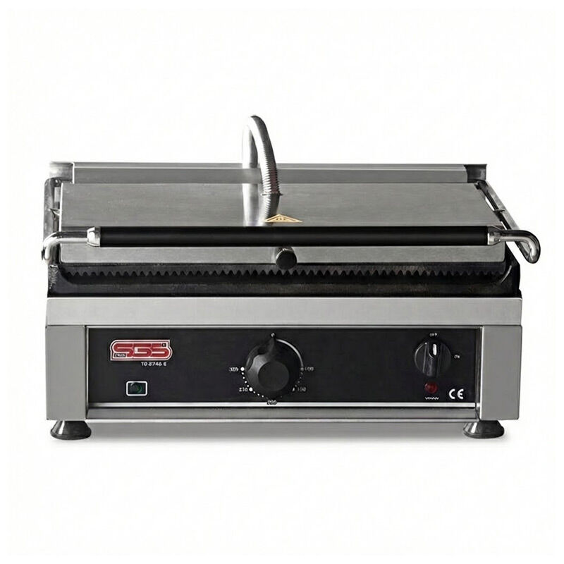 SGS TG 2735 E/G Alt Düz Üst Girintili Tost Makinesi, Tek Kapaklı, Elektrikli