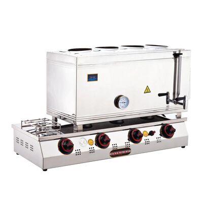 SilverInox 2067 85 Model 4 Demlikli Çay Ocağı Çift Taban, 58 L, LPG'li