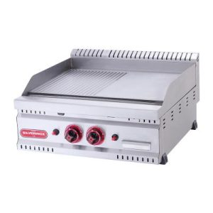SilverInox PG-60-Y 600 Seri Yarı Oluklu Izgara, 60x60 cm, LPG