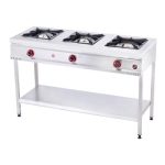 SilverInox TB-3G Taban Raflı 3 Gözlü Midi Ocak, 130x65x85 cm, LPG'li