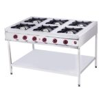 SilverInox TB-6G Taban Raflı 6 Gözlü Midi Ocak, 130x90x85 cm, LPG'li