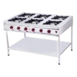 SilverInox TB-6G Taban Raflı 6 Gözlü Midi Ocak, 130x90x85 cm, LPG'li