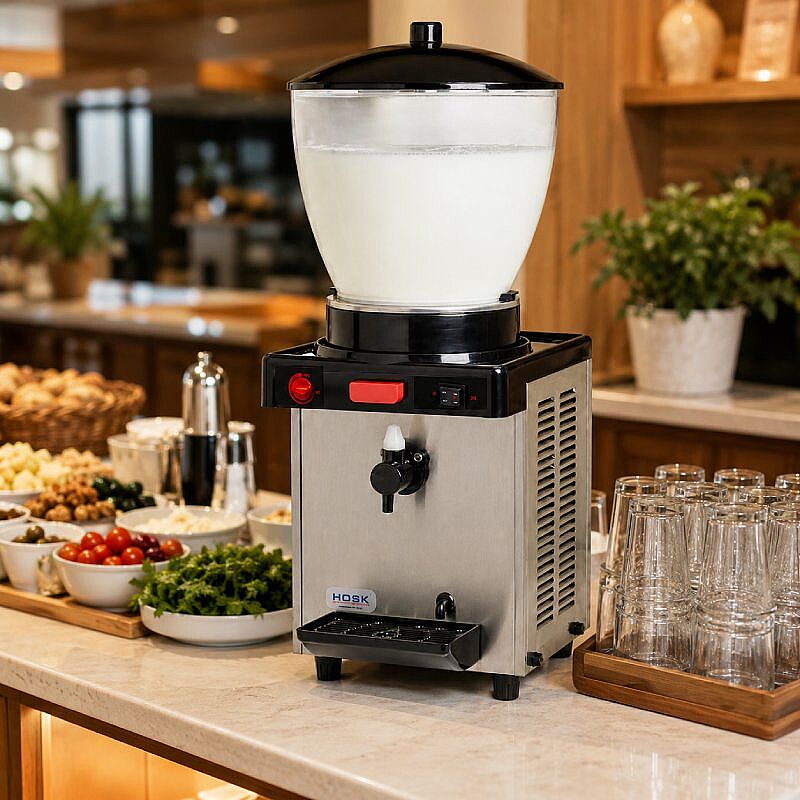 Hosk Special Tek Hazneli Köpüklü Ayran Dispenseri, 19 L, Inox - Görsel 2
