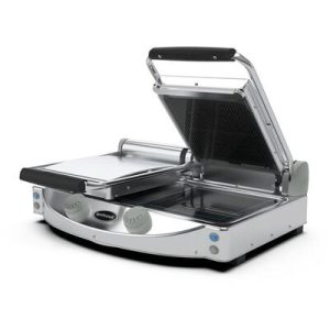 Spidocook SP 020 PR Tek Taraf Nervürlü Yüzey Seramik Camlı Izgara & Tost Makinesi, Elektrikli