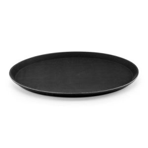 Tria FGY40 Fiberglass Yuvarlak Kaydırmaz Tepsi, 40.6 cm, Siyah