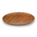 Tria TFY38SWM Mat Yüzey Kraft Yuvarlak Tepsi, 38 cm, Ceviz