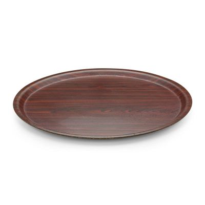 Tria TFY43KMM Mat Yüzey Kaymaz Kraft Yuvarlak Tepsi, 43 cm, Maun
