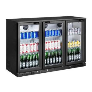 Vosco VBBC-350S 3 Kapılı Bar Arkası Şişe Soğutucu Dolap, 338 L, Siyah