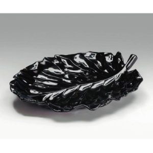 Zicco K-2700 Melamin Yaprak Model Teşhir Tabağı, 31x24 cm, Siyah