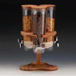 Zicco ZCP-784 Ahşap Döner Standlı Cornflakes Aleti, 3’lü, 26x26x43 cm