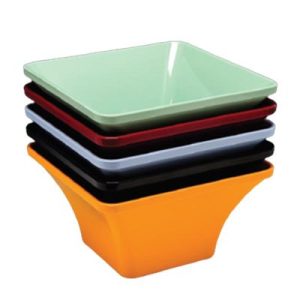 Zicco K-1407 Melamin Köşeli Kase, 27x27x14.5 cm, Yeşil