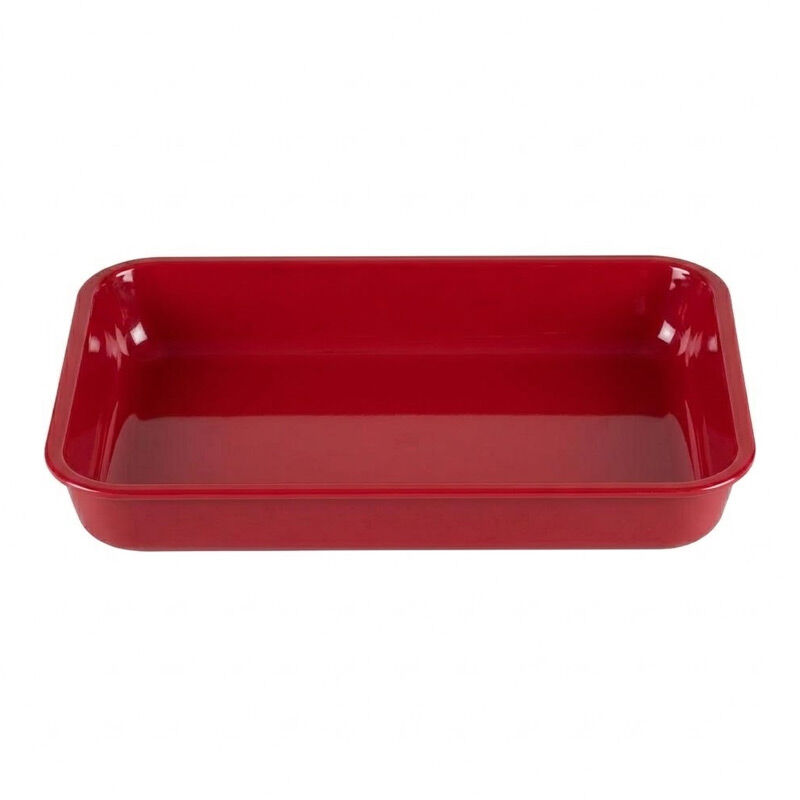 Zicco K-1994 Köşeli Melamin Teşhir Tabağı, 38x28.5x6 cm, Kırmızı