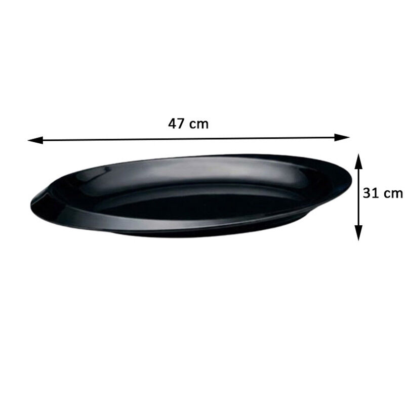 Zicco K-2250 Melamin Kayık Model Teşhir Tepsisi, 31x47x4 cm, Siyah - Görsel 2