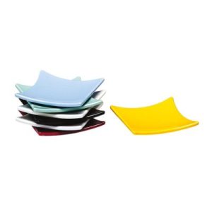 Zicco K-2511 Dikdörtgen Mini Melamin Teşhir Tabağı, 8 cm, Siyah