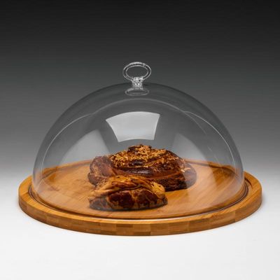 Zicco ZCP-817 Polikarbonat Bambu Altlı Kapaklı Fanus, 36x19 cm