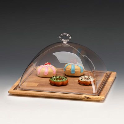 Zicco ZCP-786 Polikarbon Kare Kapaklı Muhafaza Kabı, 34x34x16 cm, Ahşap