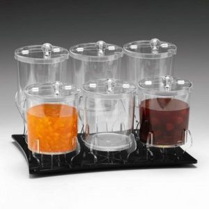 Zicco ZCP-807 Polikarbonat Sosluk Reçellik Standı, 6'lı, 0.75 L, 24x35x21 cm