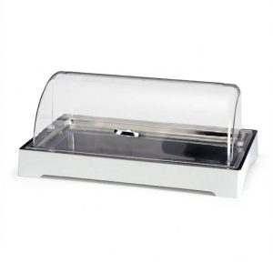 Zicco ZCP 308-2 Polikarbon Rolltop Kapaklı Soğutuculu Teşhir Standı, 57x37 cm, Beyaz