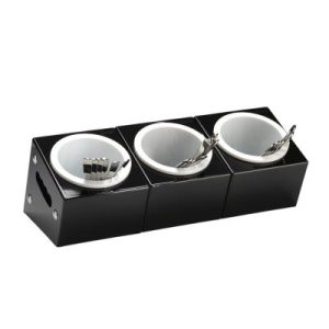 Zicco ZCP-390 Polikarbon Çatal Kaşık Standı, 3 Gözlü, 48x18x18 cm, Siyah