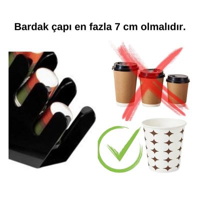 Zicco ZCP-847 Akrilik Karton Bardak Standı, 38.5x8x42 cm - Görsel 3