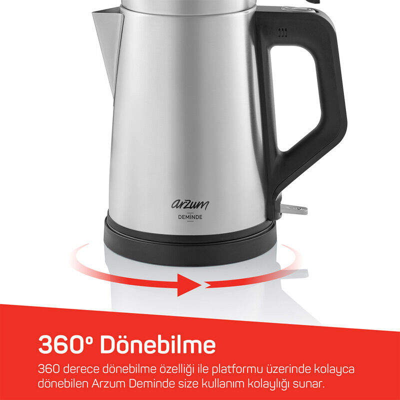 Arzum AR3129 Deminde Çay Makinesi, Inox - Görsel 6